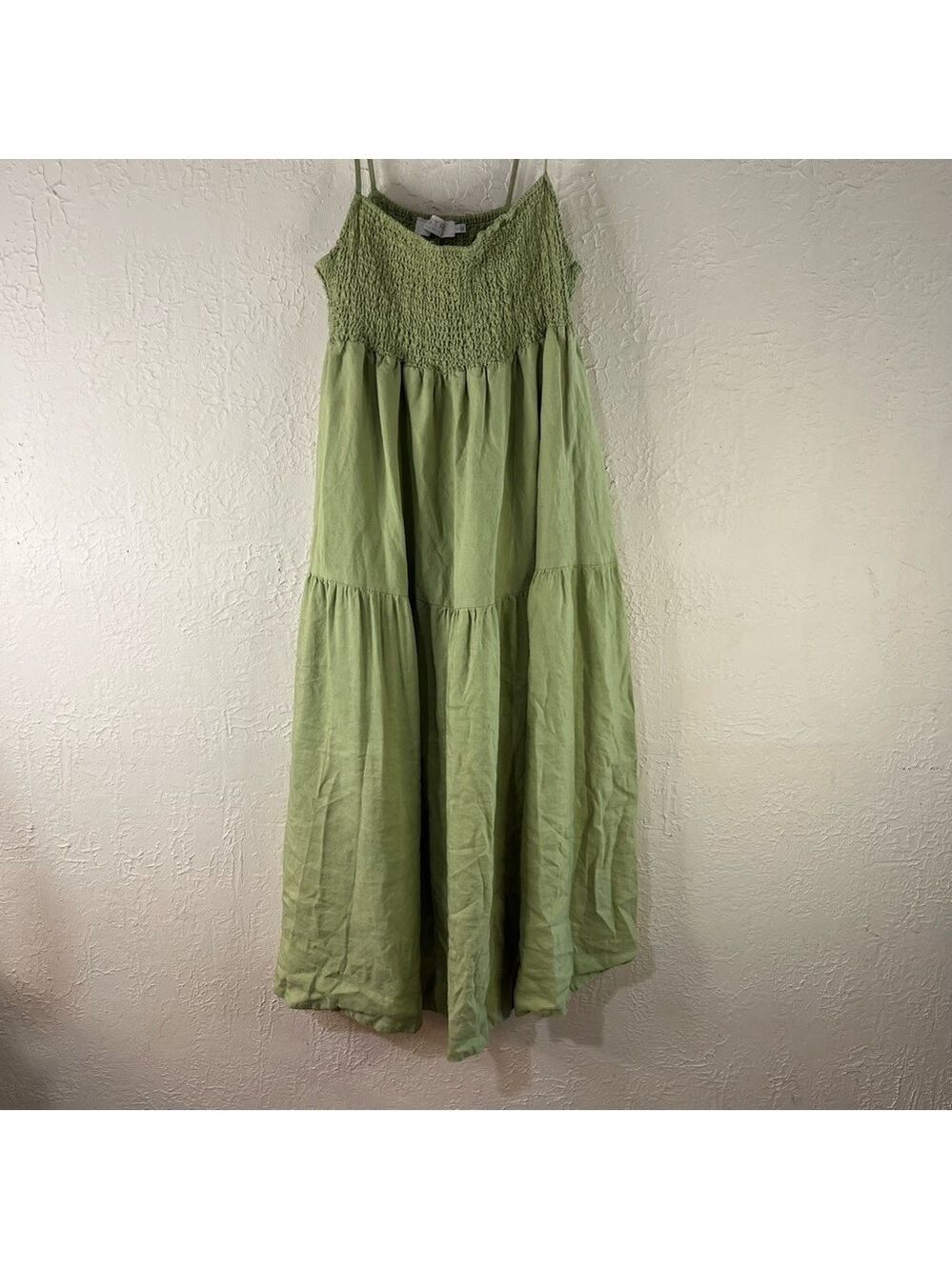 ASTR The Label Marlene Square Neck Smocked Midi Dress in Green - Picture 3 of 13